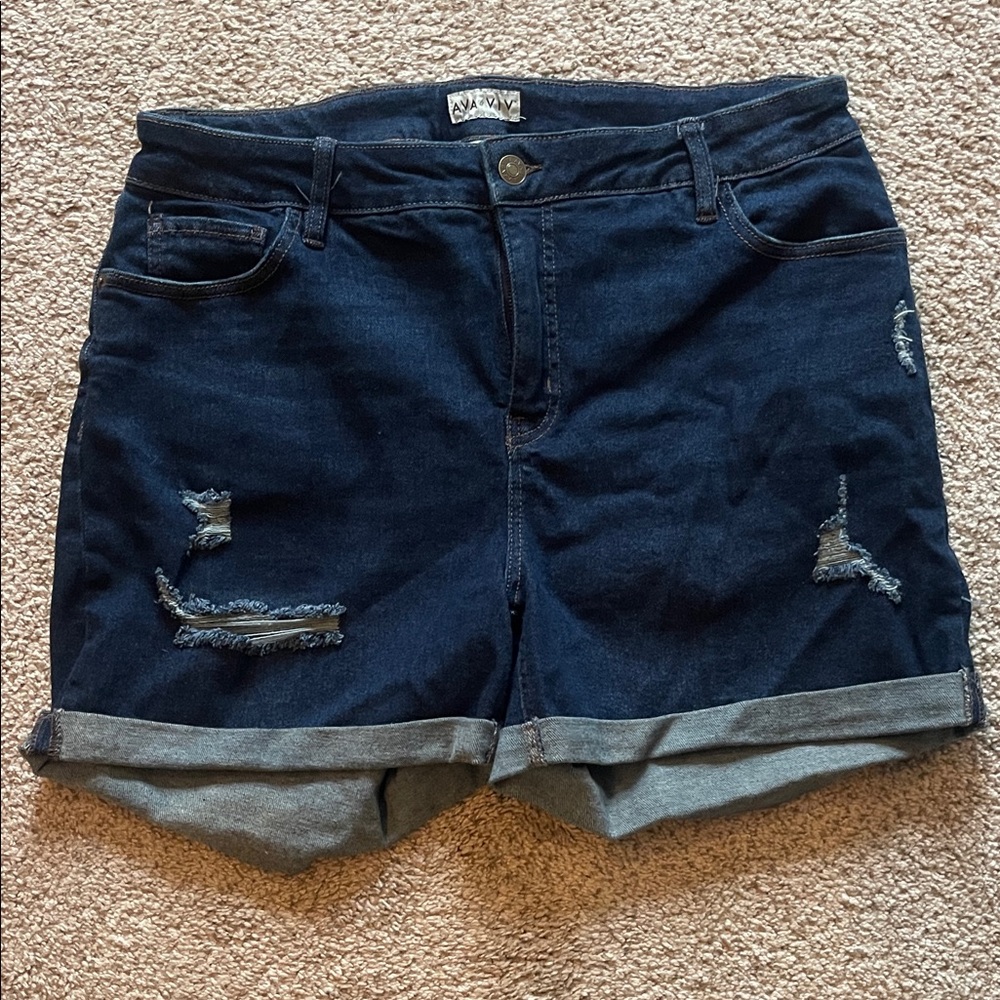 Ava and Viv Distressed Jean Shorts